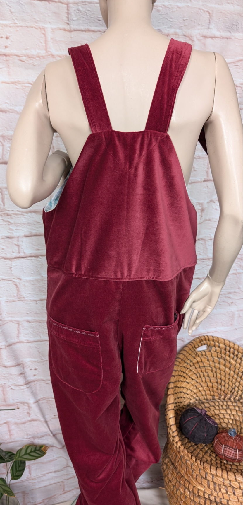 Dungarees size 12, adult dungarees, plum velvet Dungarees,valour dungarees, tall dungarees, longer leg dungarees RelovedDesignsbyDawn