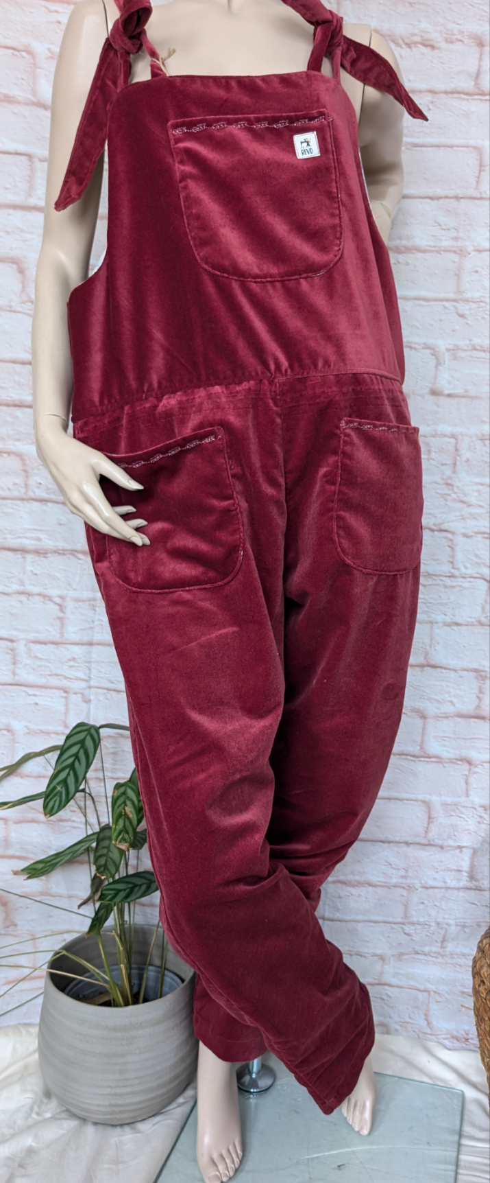 Dungarees size 12, adult dungarees, plum velvet Dungarees,valour dungarees, tall dungarees, longer leg dungarees RelovedDesignsbyDawn