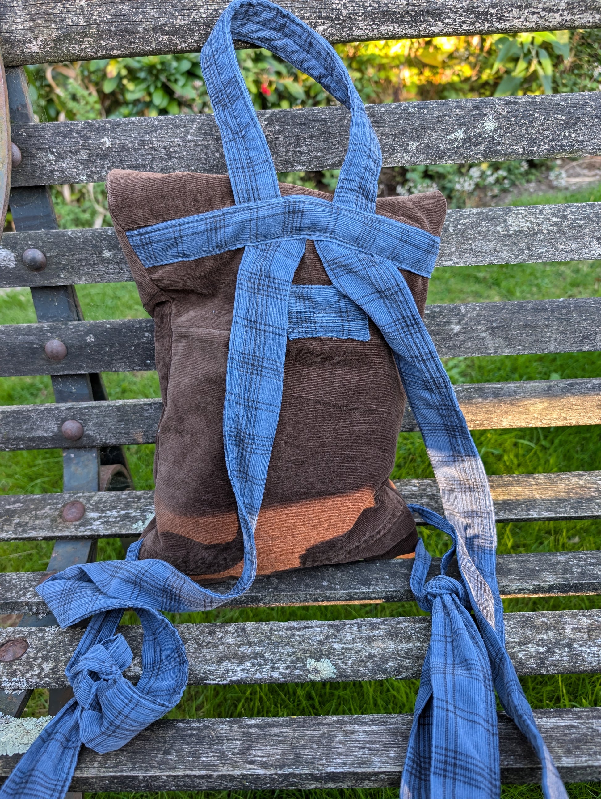 backpack, corduroy backpack, mini backpack, brown backpack, autumn bag, rucksack, small bag, sustainable fashion bag Reloveddesigns by Dawn