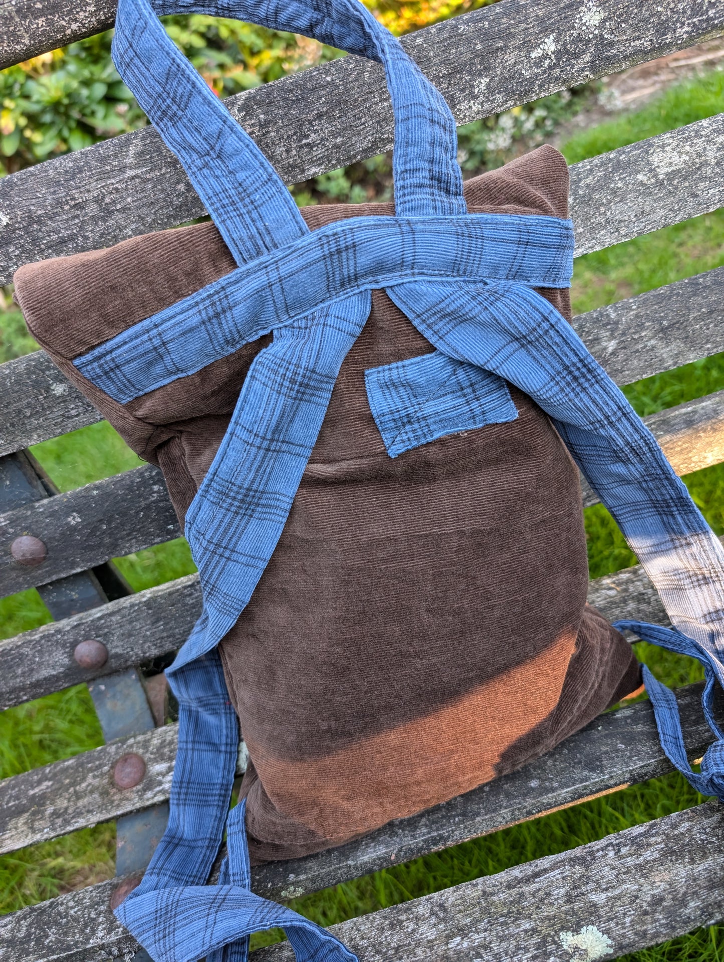 backpack, corduroy backpack, mini backpack, brown backpack, autumn bag, rucksack, small bag, sustainable fashion bag Reloveddesigns by Dawn