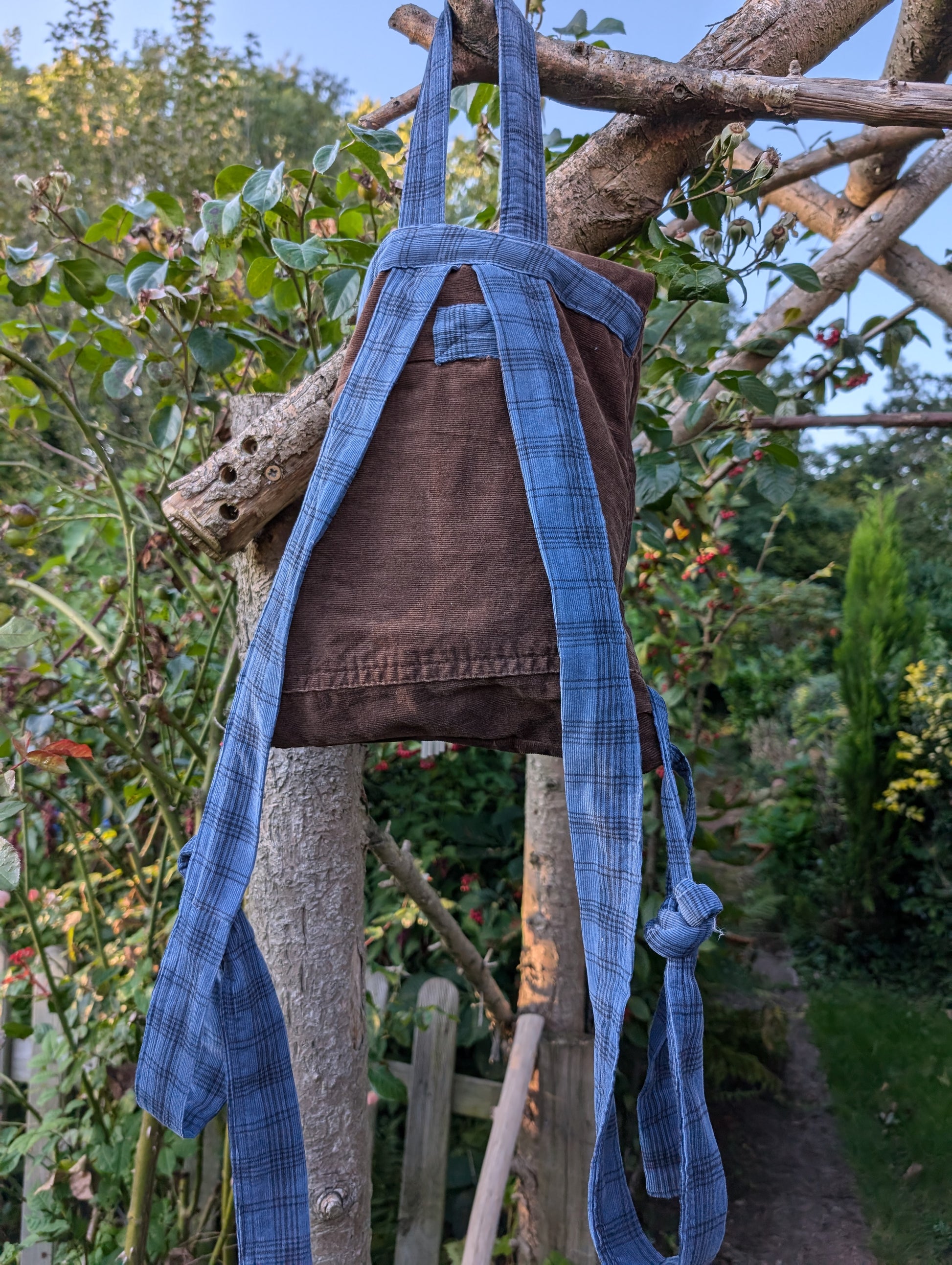 backpack, corduroy backpack, mini backpack, brown backpack, autumn bag, rucksack, small bag, sustainable fashion bag Reloveddesigns by Dawn