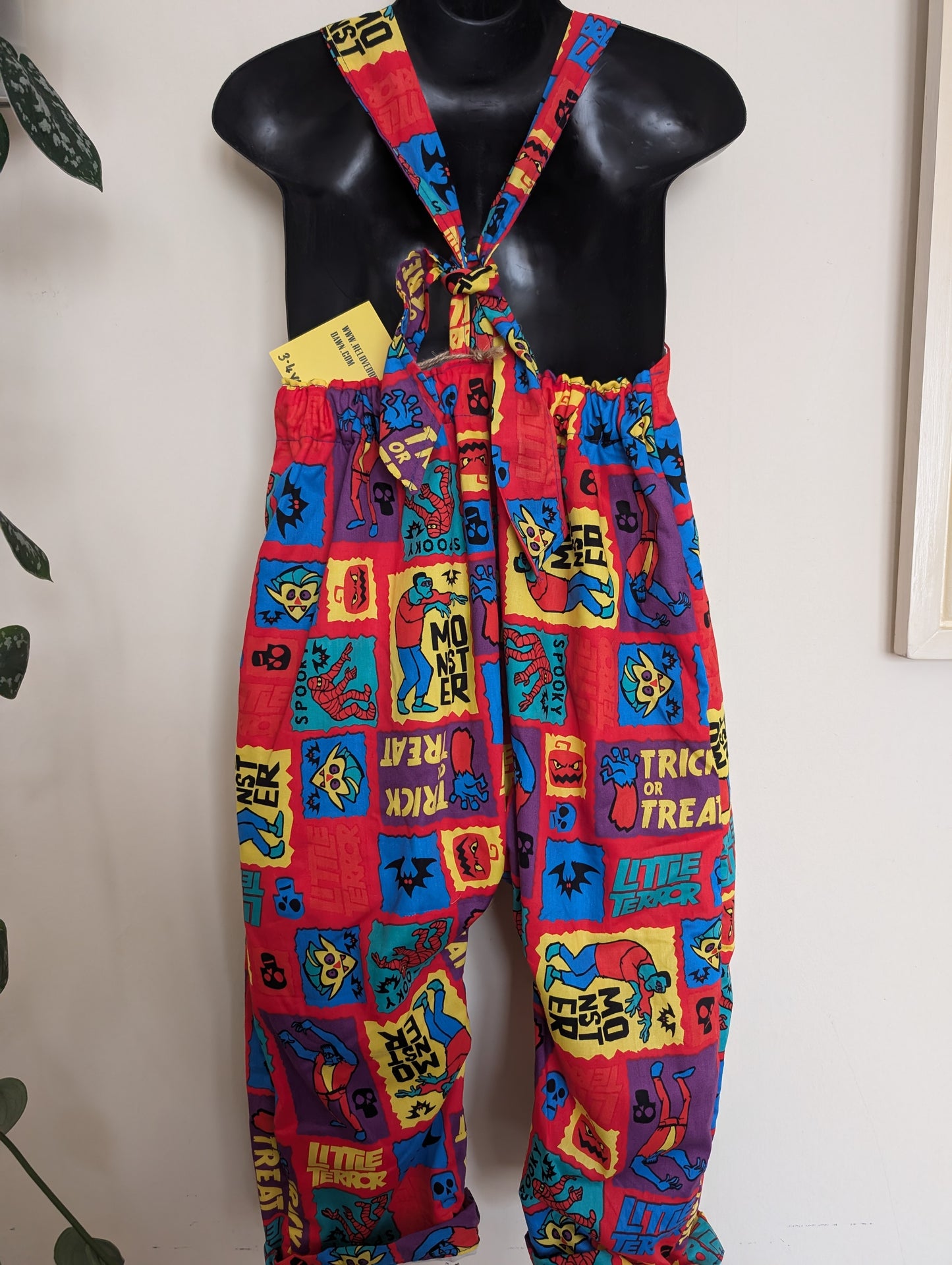 Child  Dungarees, romper, age 3-4yrs Halloween monsters suit RelovedDesignsbyDawn