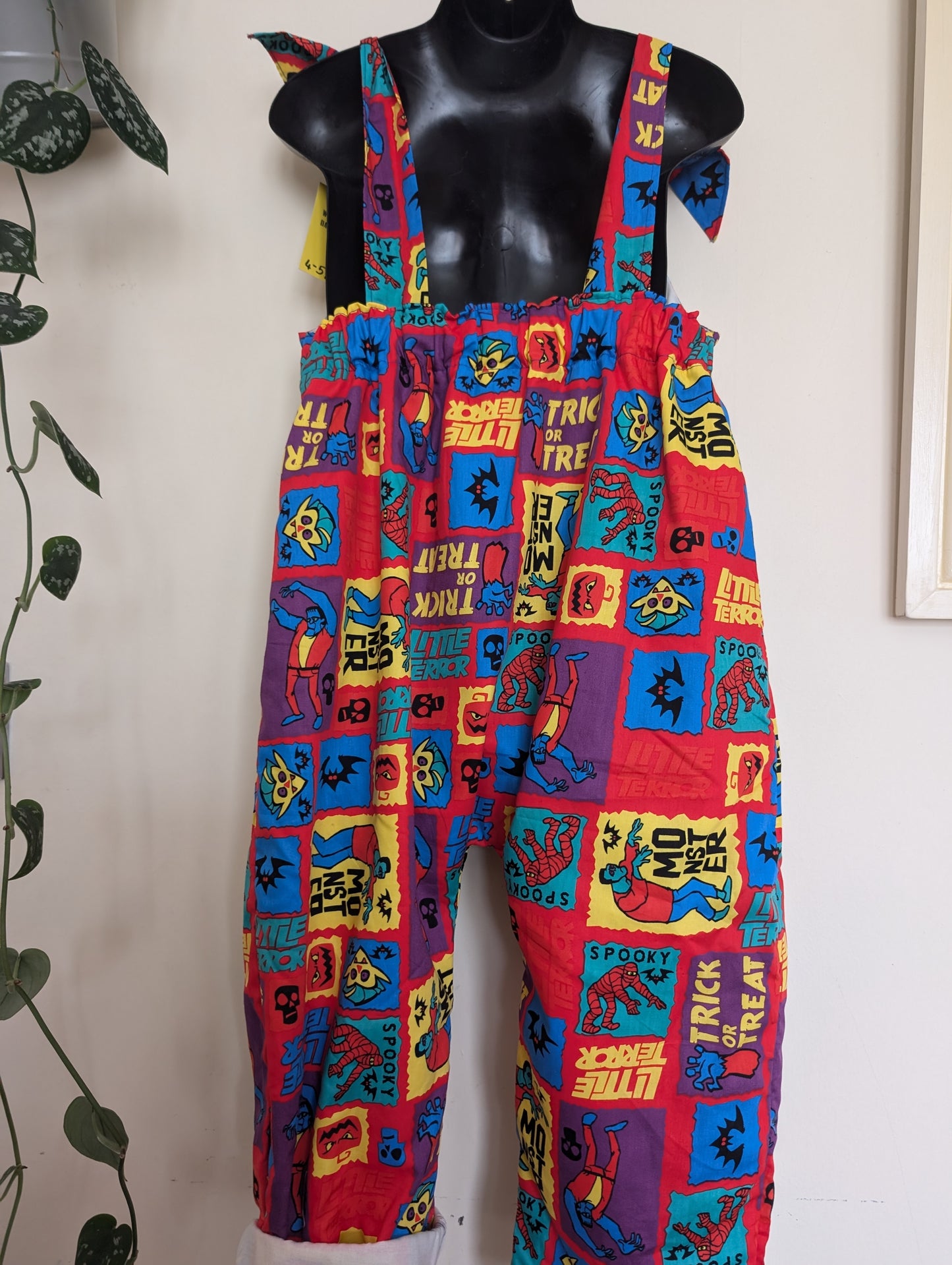 Child  Dungarees, romper, age 4-5yrs Halloween monsters suit RelovedDesignsbyDawn