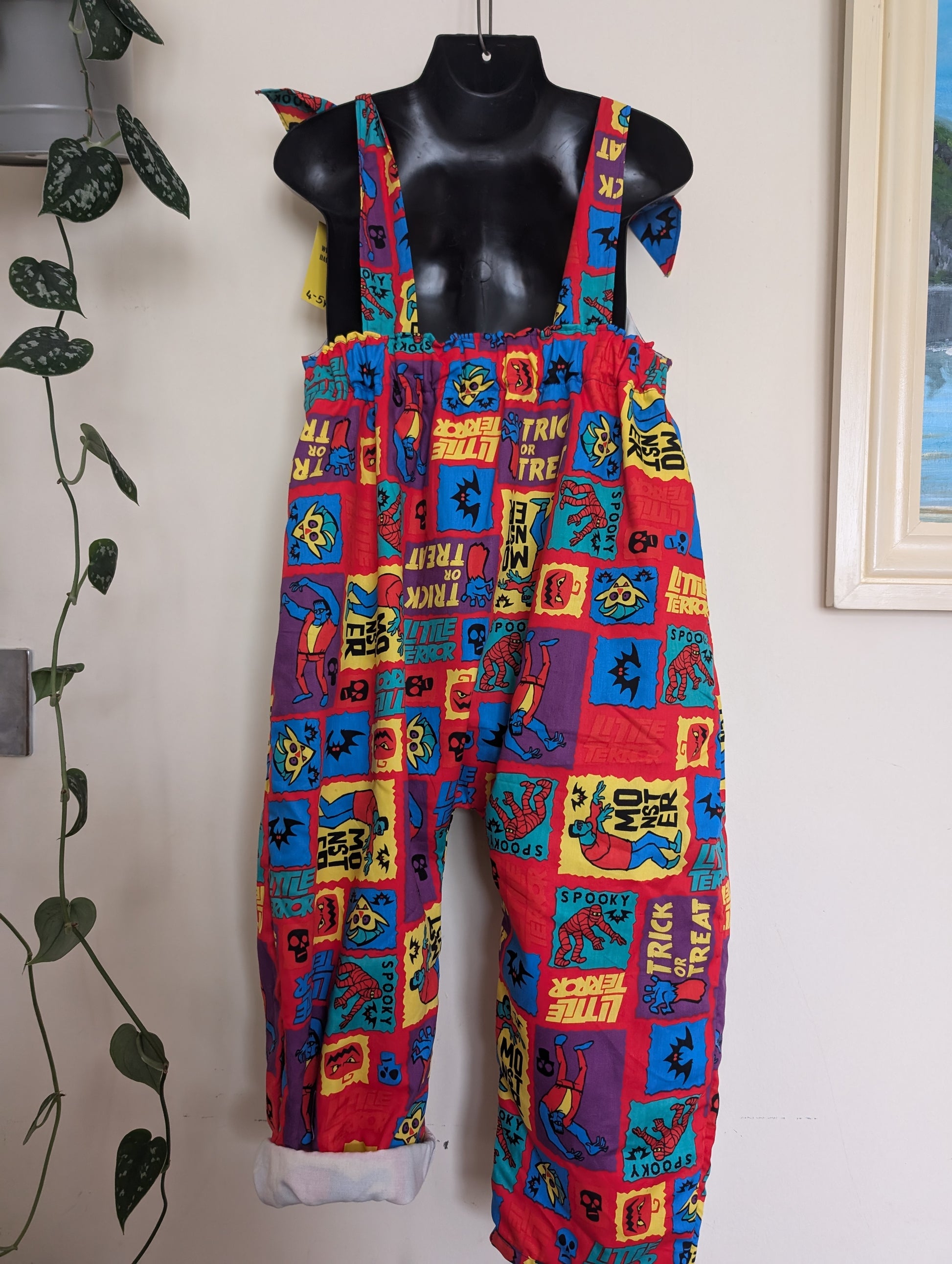 Child  Dungarees, romper, age 4-5yrs Halloween monsters suit RelovedDesignsbyDawn