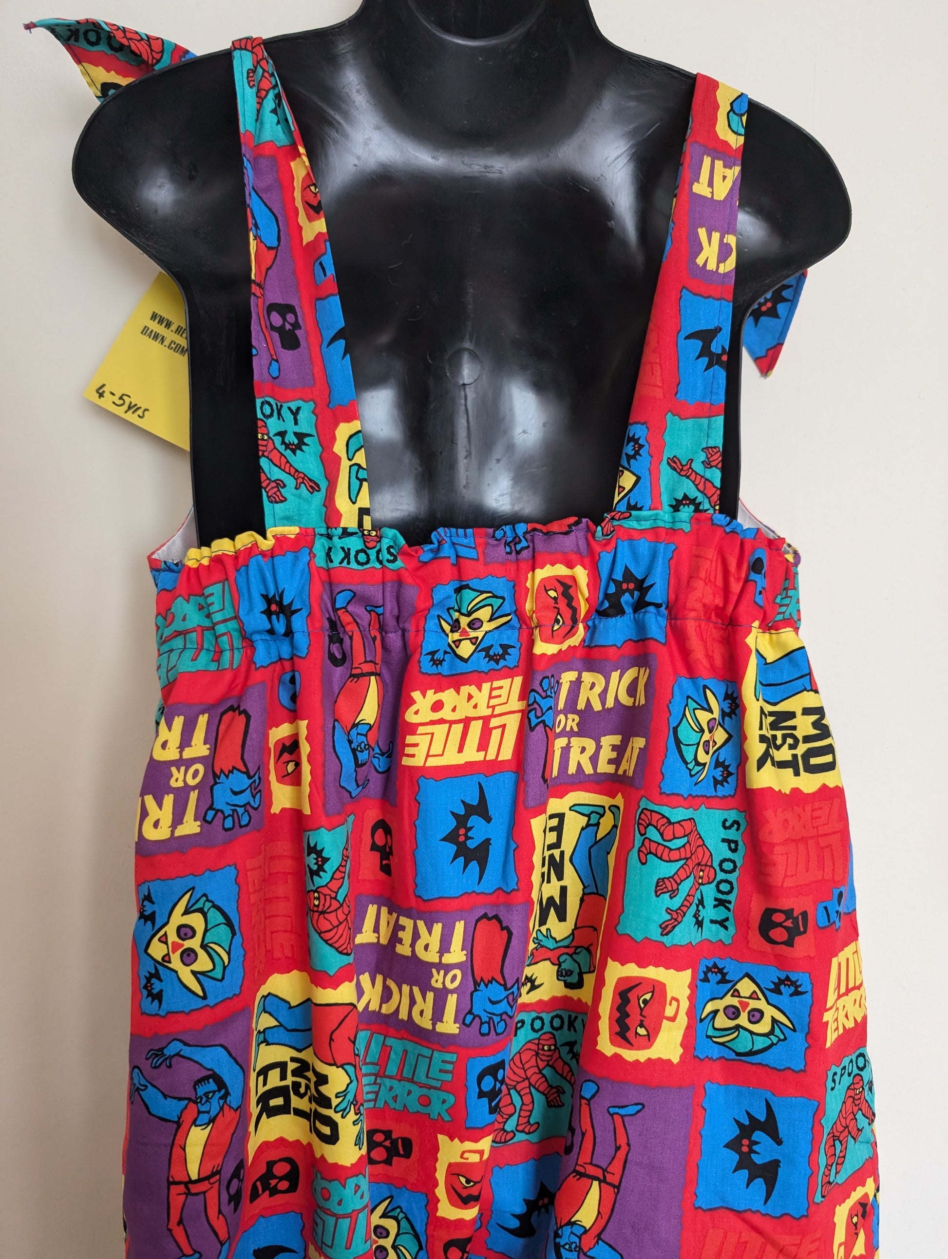 Child  Dungarees, romper, age 4-5yrs Halloween monsters suit RelovedDesignsbyDawn