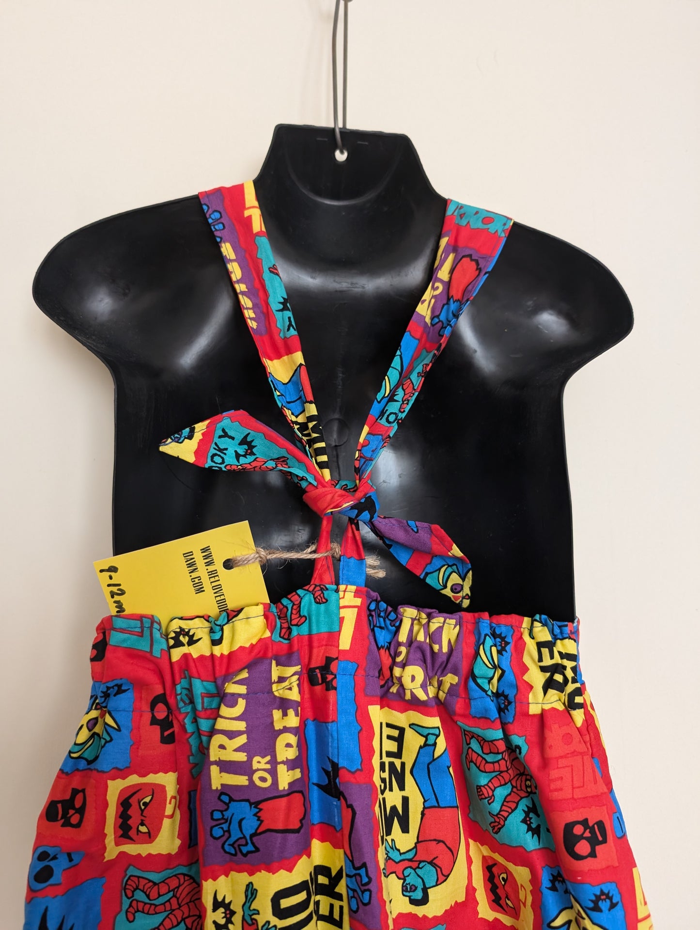 Child  Dungarees, romper, age 9-12m Halloween monsters suit RelovedDesignsbyDawn