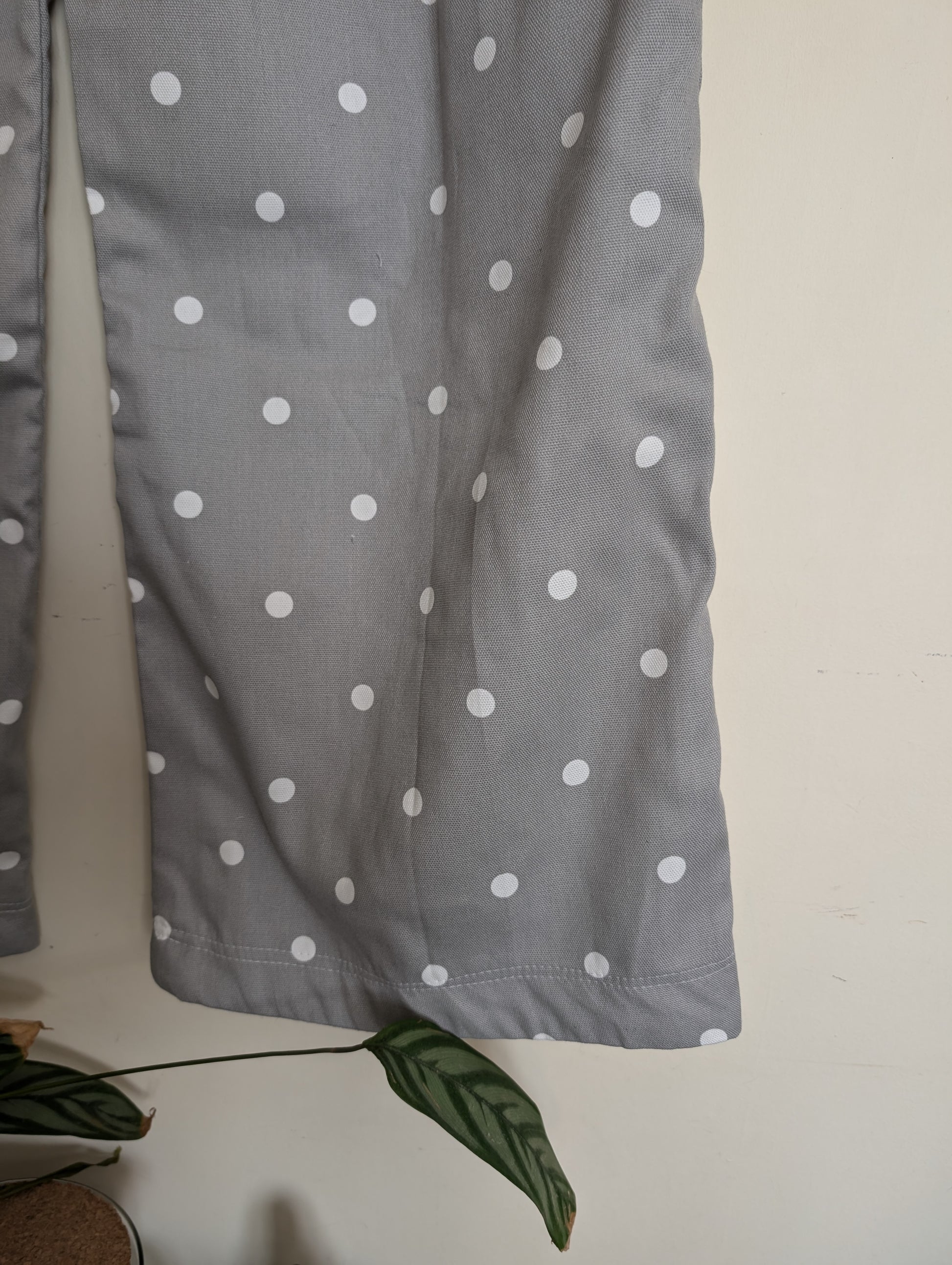 Trousers size 14, stretch waist trousers, reworked spotty grey wide leg trousers RelovedDesignsbyDawn