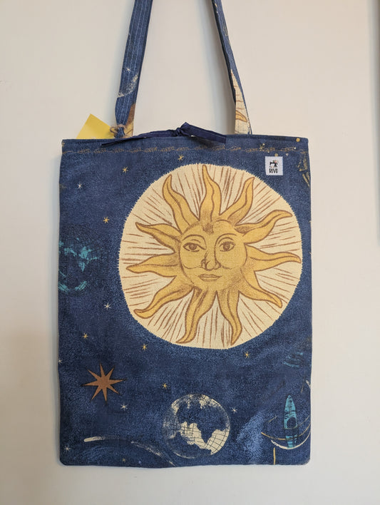 large tote, shopping bag, shoulder bag, constellations bag, celestial bag, embroidered bag, shoulder tote RelovedDesignsbyDawn