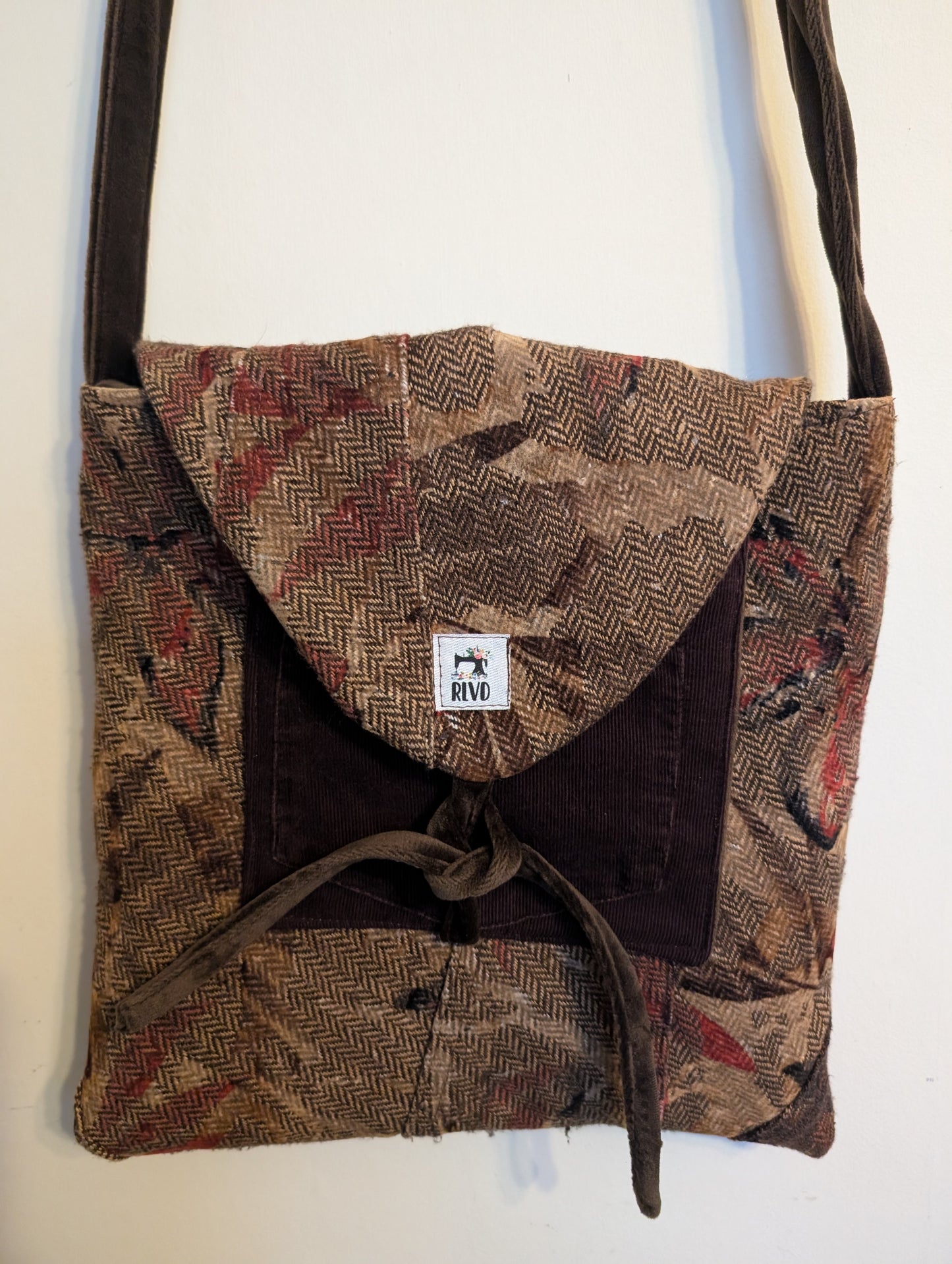 cross body bag, parcel bag, postman bag, saddle bag, shoulder bag, tweed style bag, herringbone bag, flap bag RelovedDesignsbyDawn