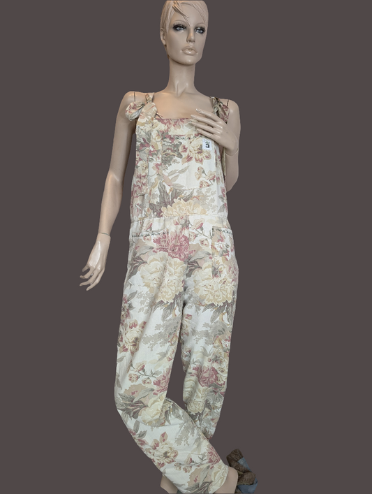 dungarees size 12, vintage m&s print floral RelovedDesignsbyDawn