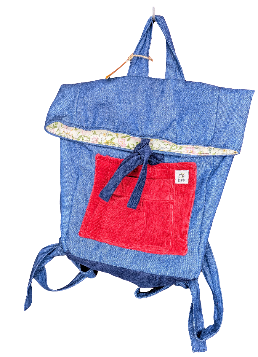 Backpack denim, sustainable rucksack RelovedDesignsbyDawn