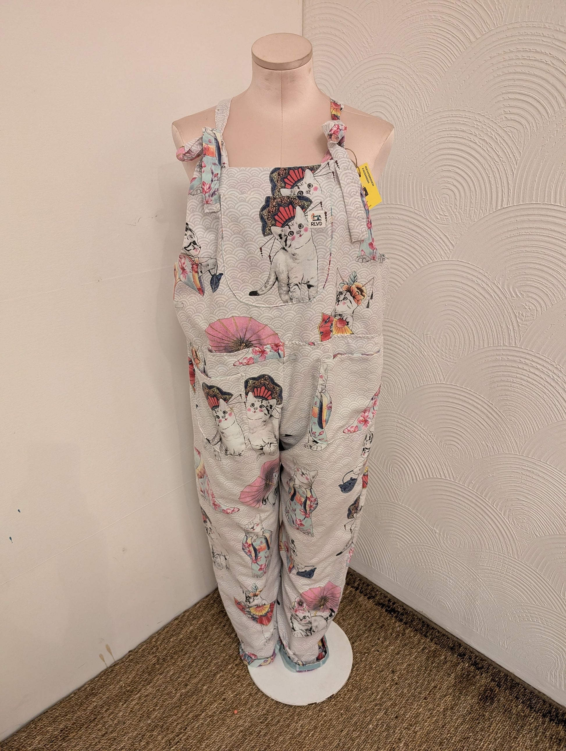 dungarees size 14, cats pattern