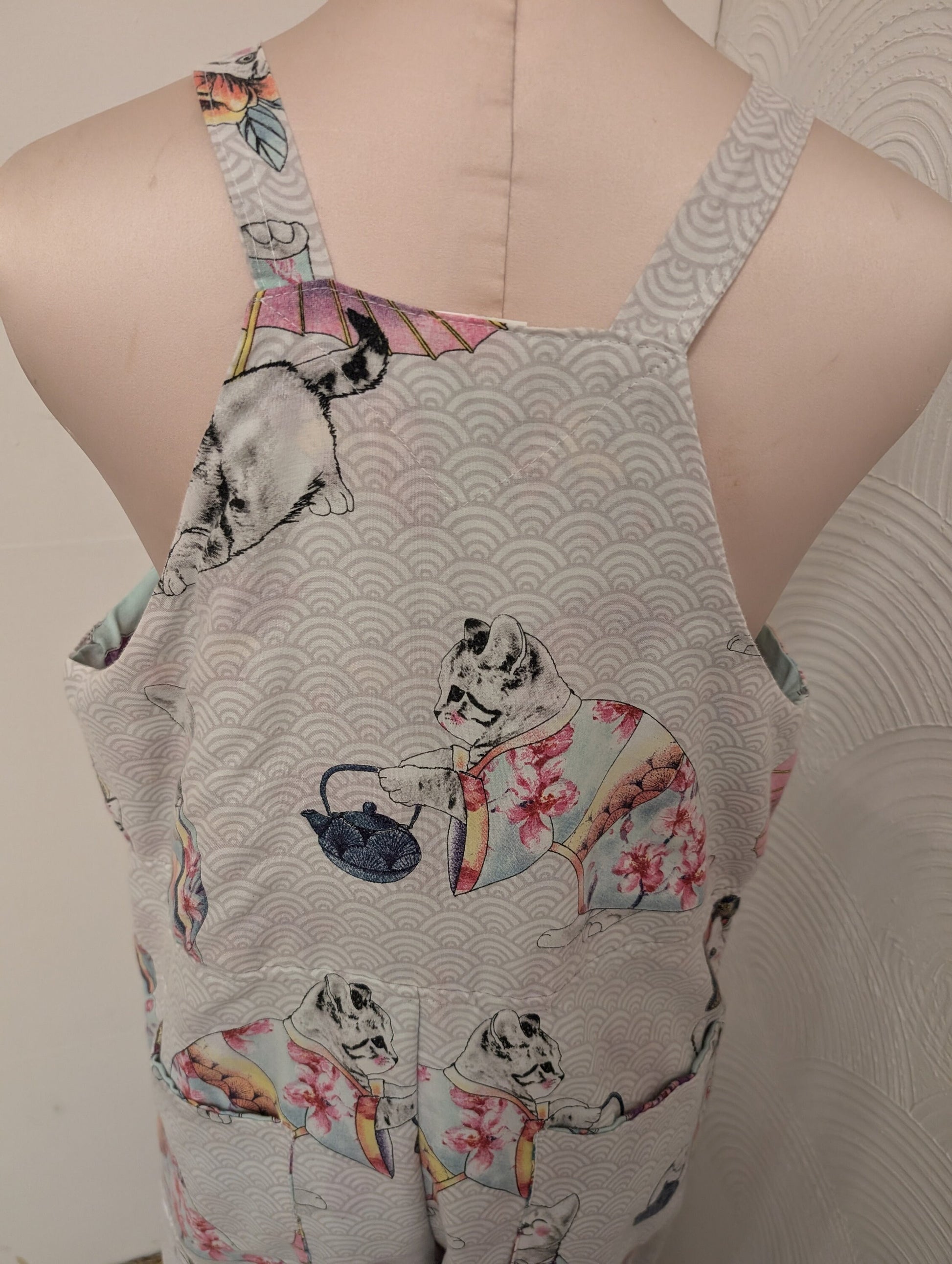 dungarees size 14, cats pattern