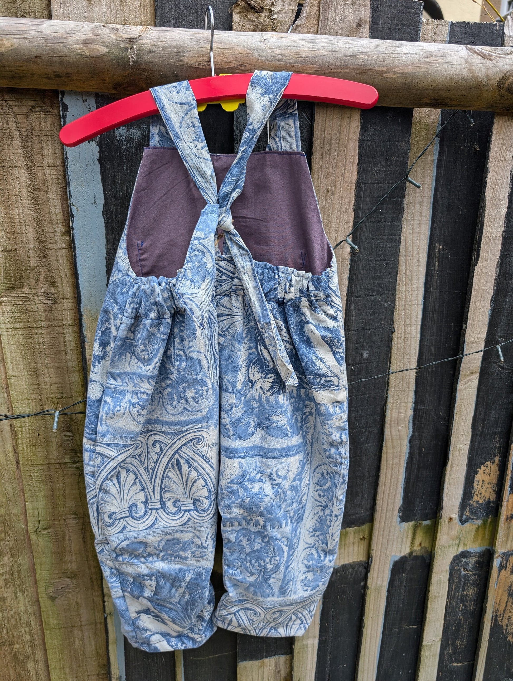 Child Dungarees, romper, age 3-4yrs, ancients blue