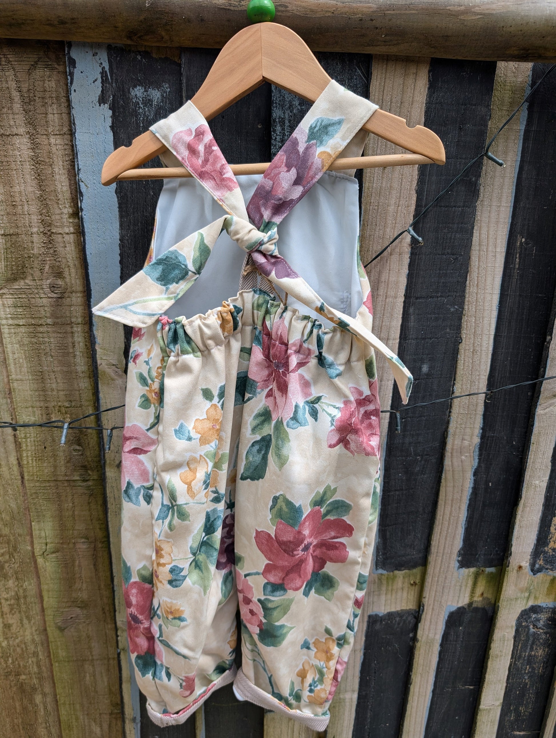 Child Dungarees, romper, age 3-4yrs, vintage rose