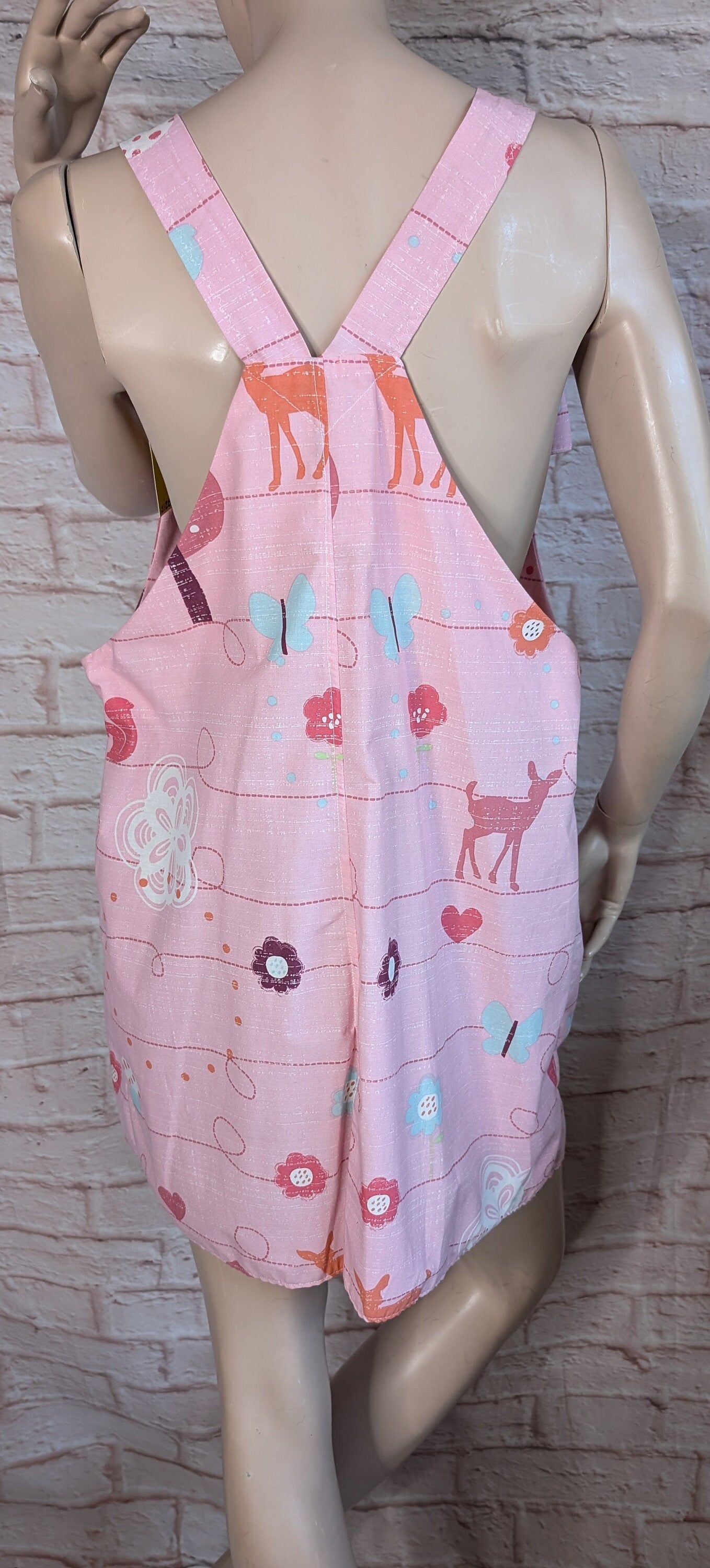 dress size 16,pink woodland , pinafore dress, dungarees dress, tie top dress, apron dress, mini dress, pockets dress, pink dress, ladies