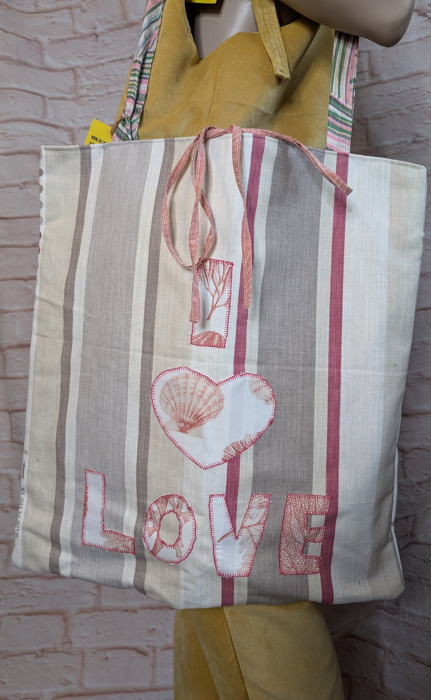 large tote, beach bag, giant shopping bag, shoulder bag, slogan bag, pink bag