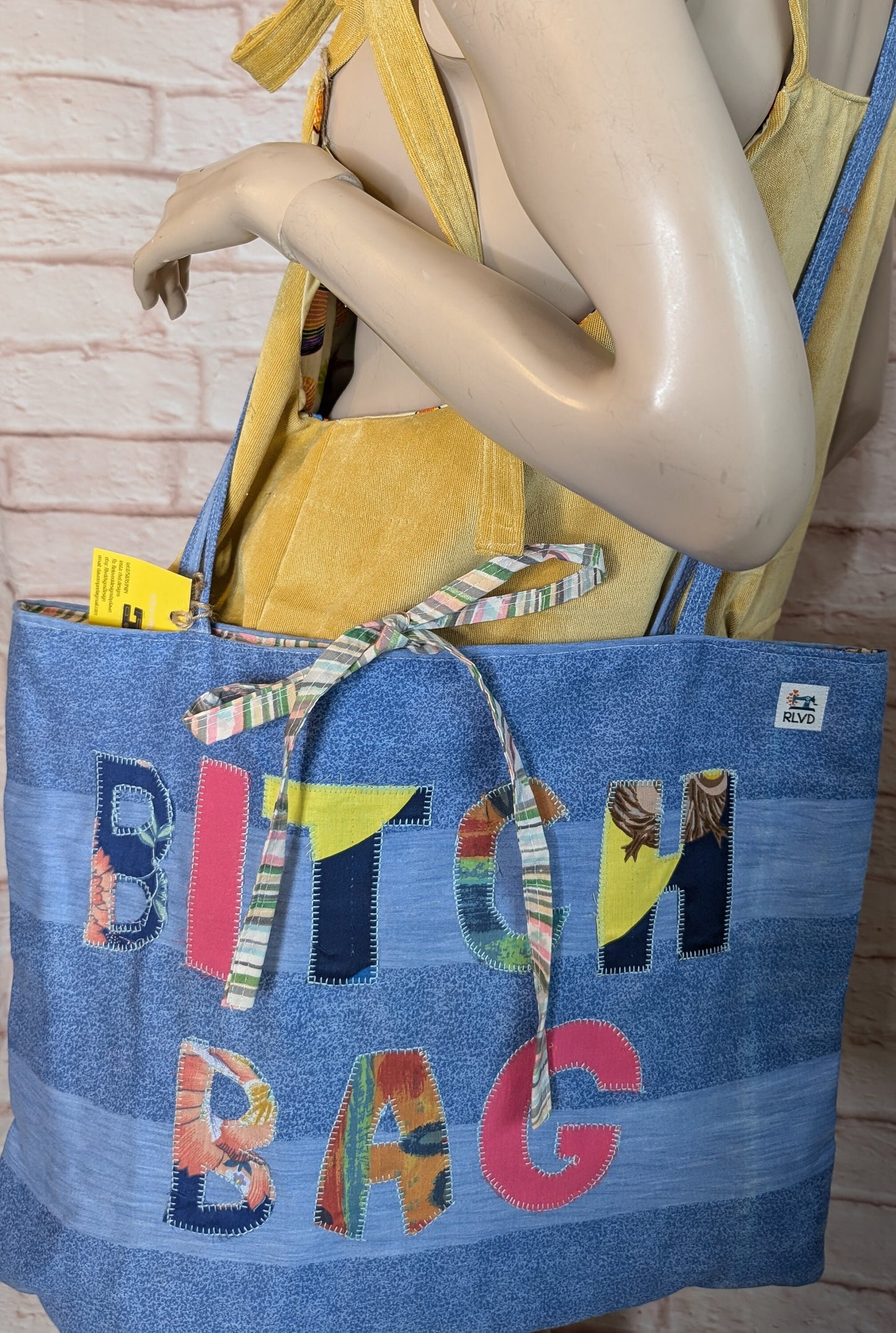 large tote, beach bag, giant shopping bag, shoulder bag, slogan bag, blue bag