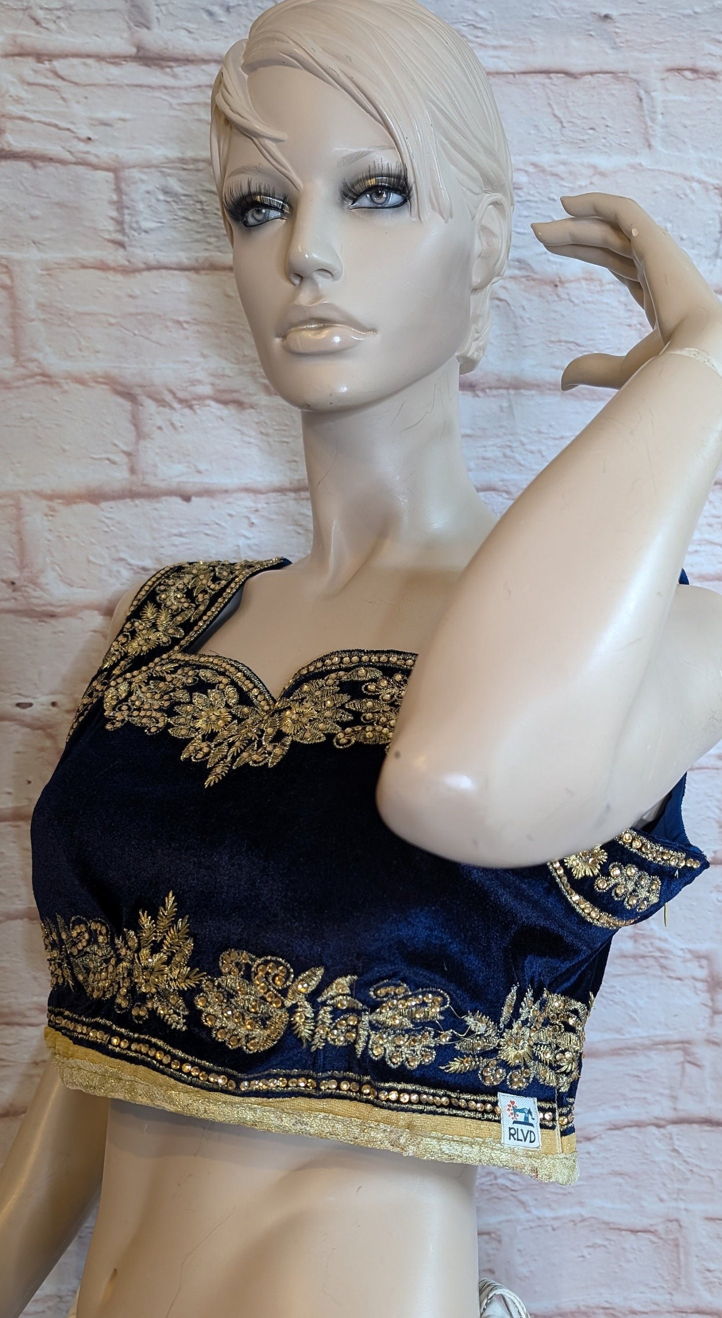 cropped embellished top, reworked top, short top, Saree top, velvety top, ethnic top, sequin top