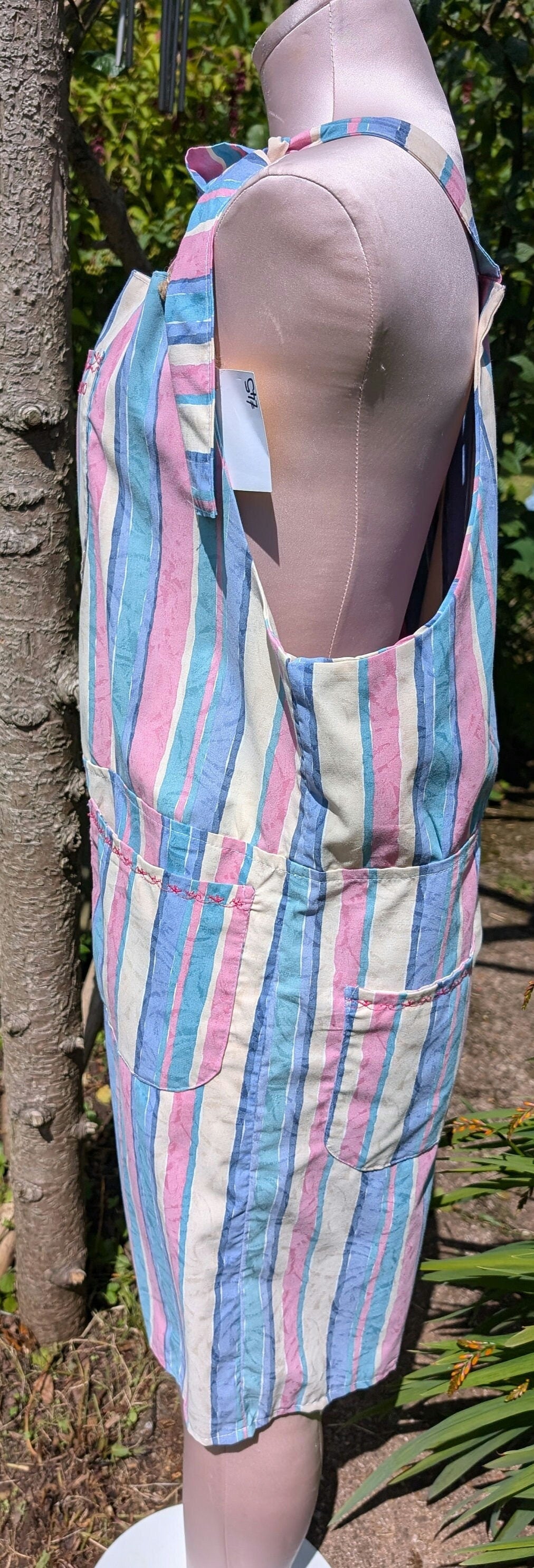 dungarees size 14 , short dungarees, candy stripe dungarees, pink dungarees, cropped Dungarees, cropped overalls