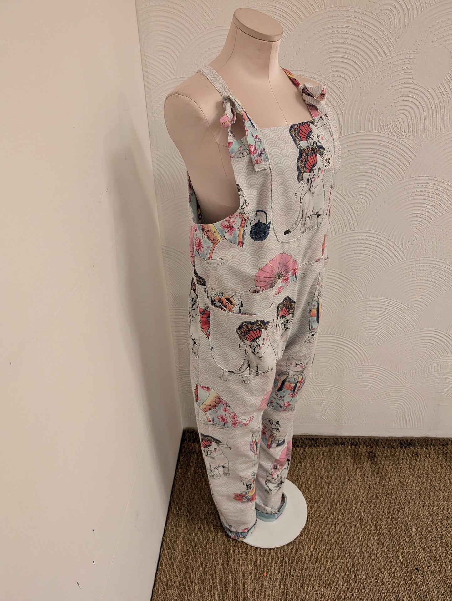 dungarees size 14, cats pattern