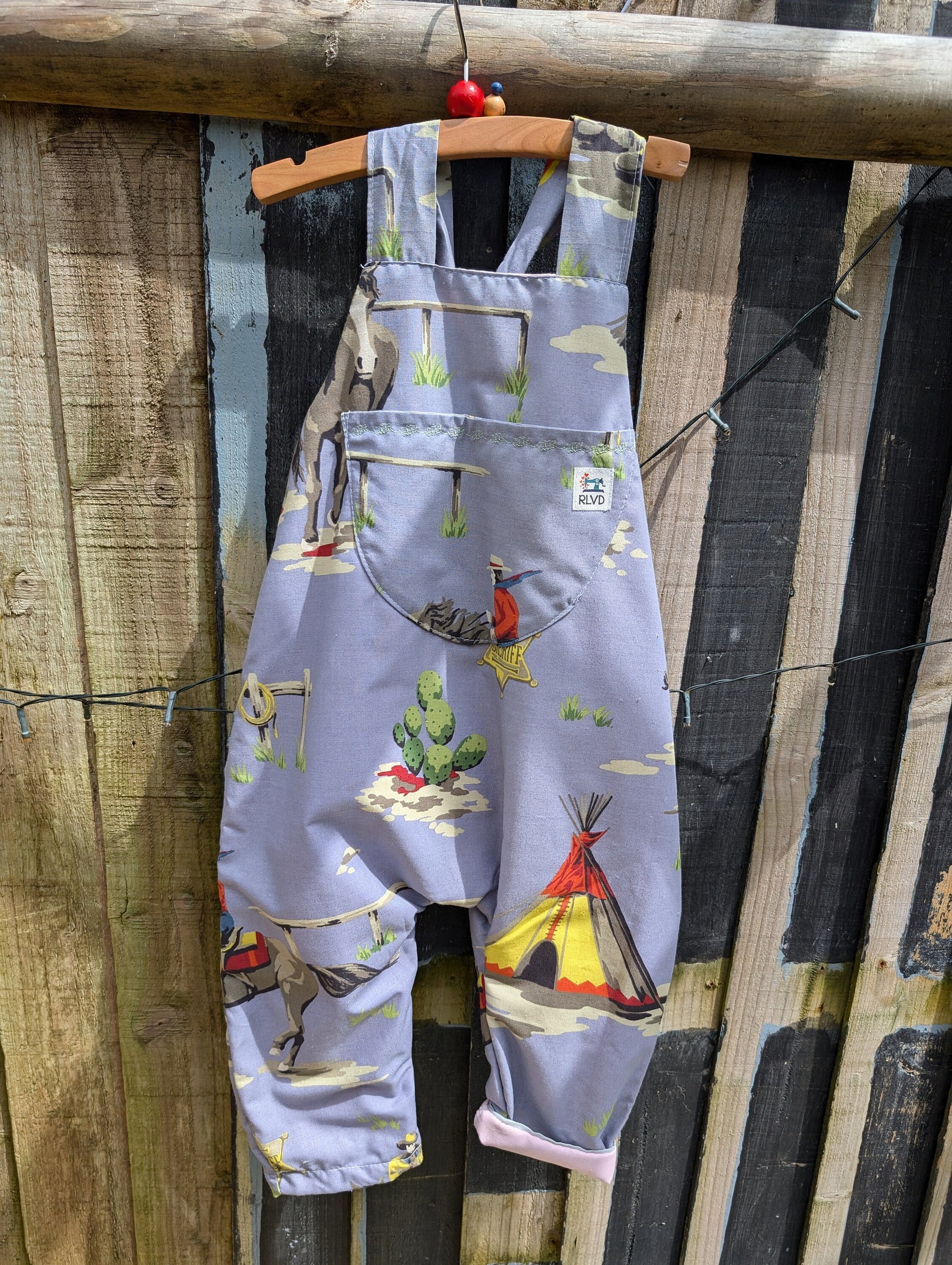 Child Dungarees, romper, age 2-3yrs, cowboys blue