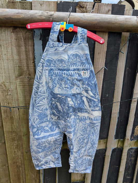 Child Dungarees, romper, age 3-4yrs, ancients blue