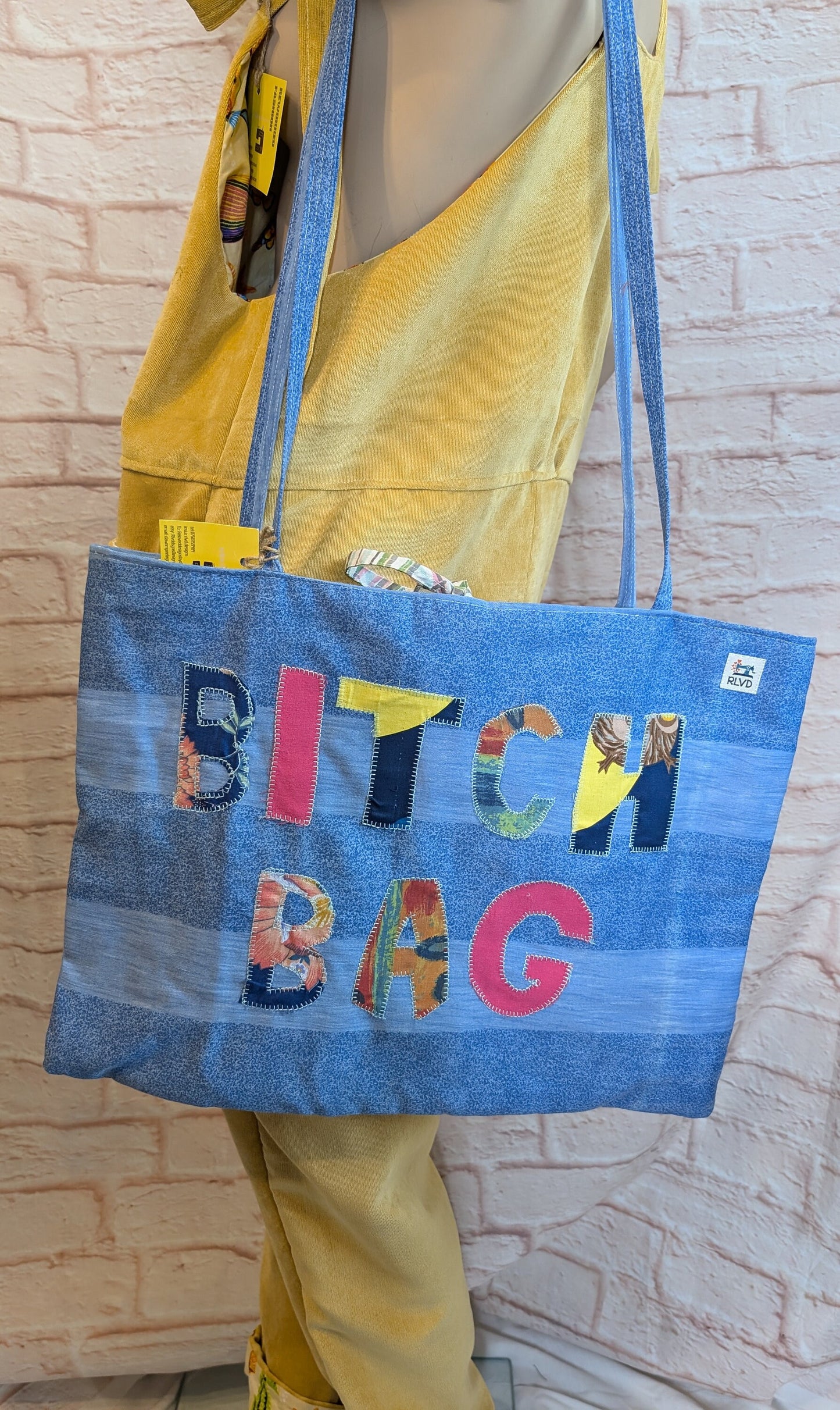 large tote, beach bag, giant shopping bag, shoulder bag, slogan bag, blue bag