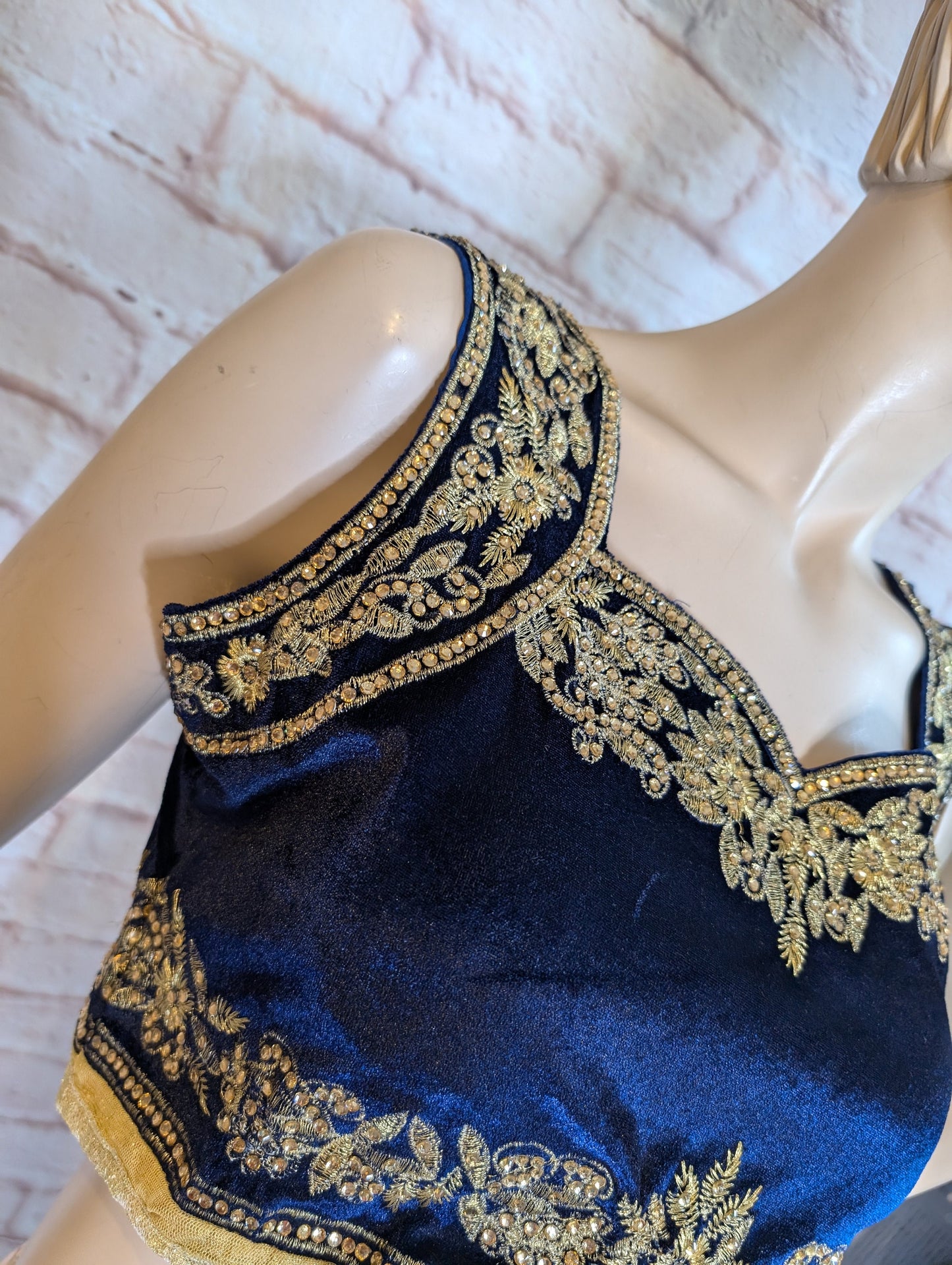 cropped embellished top, reworked top, short top, Saree top, velvety top, ethnic top, sequin top