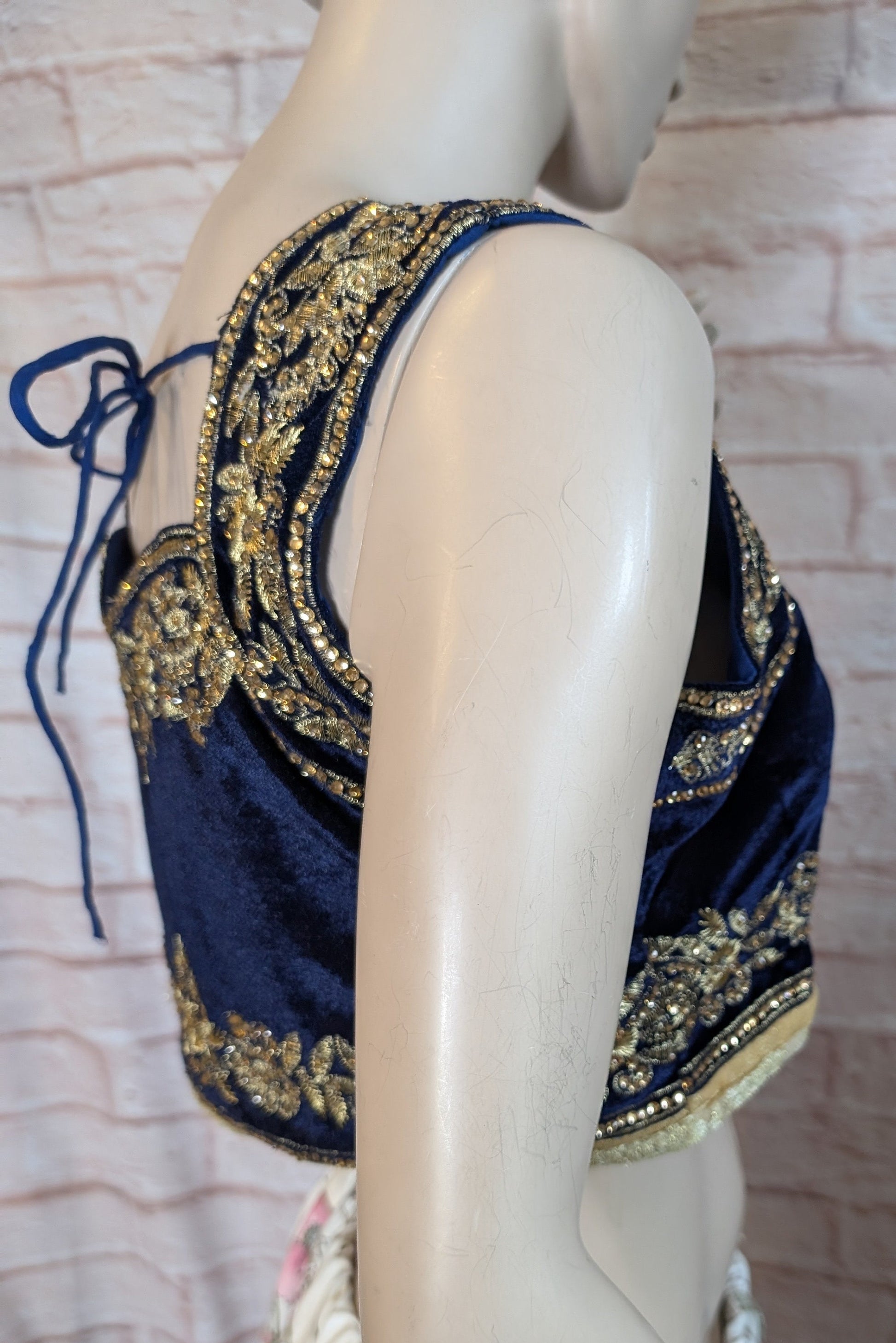 cropped embellished top, reworked top, short top, Saree top, velvety top, ethnic top, sequin top