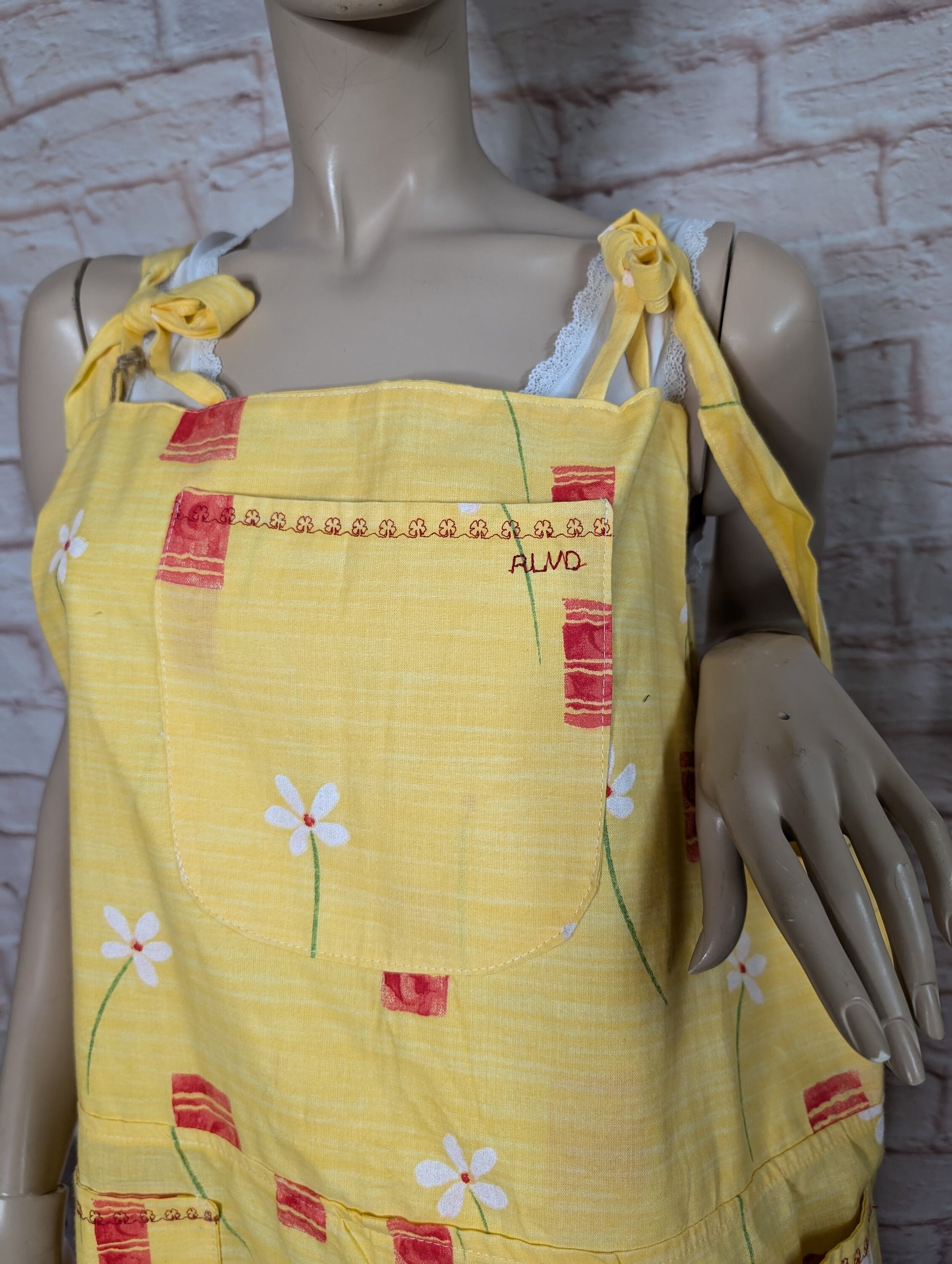 dungarees size 16, short dungarees, yellow and red floral dungarees