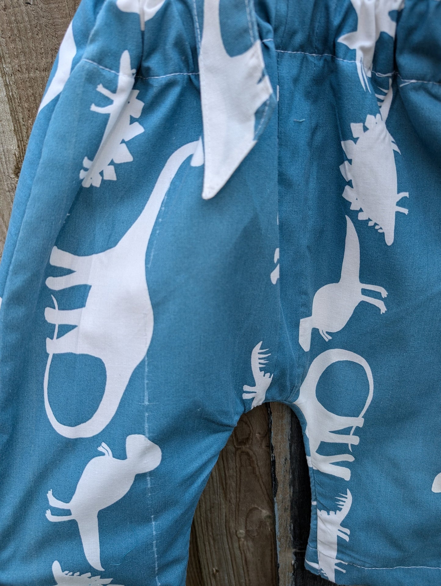 Baby Dungarees, romper, age 9-12m dinosaur blue and white