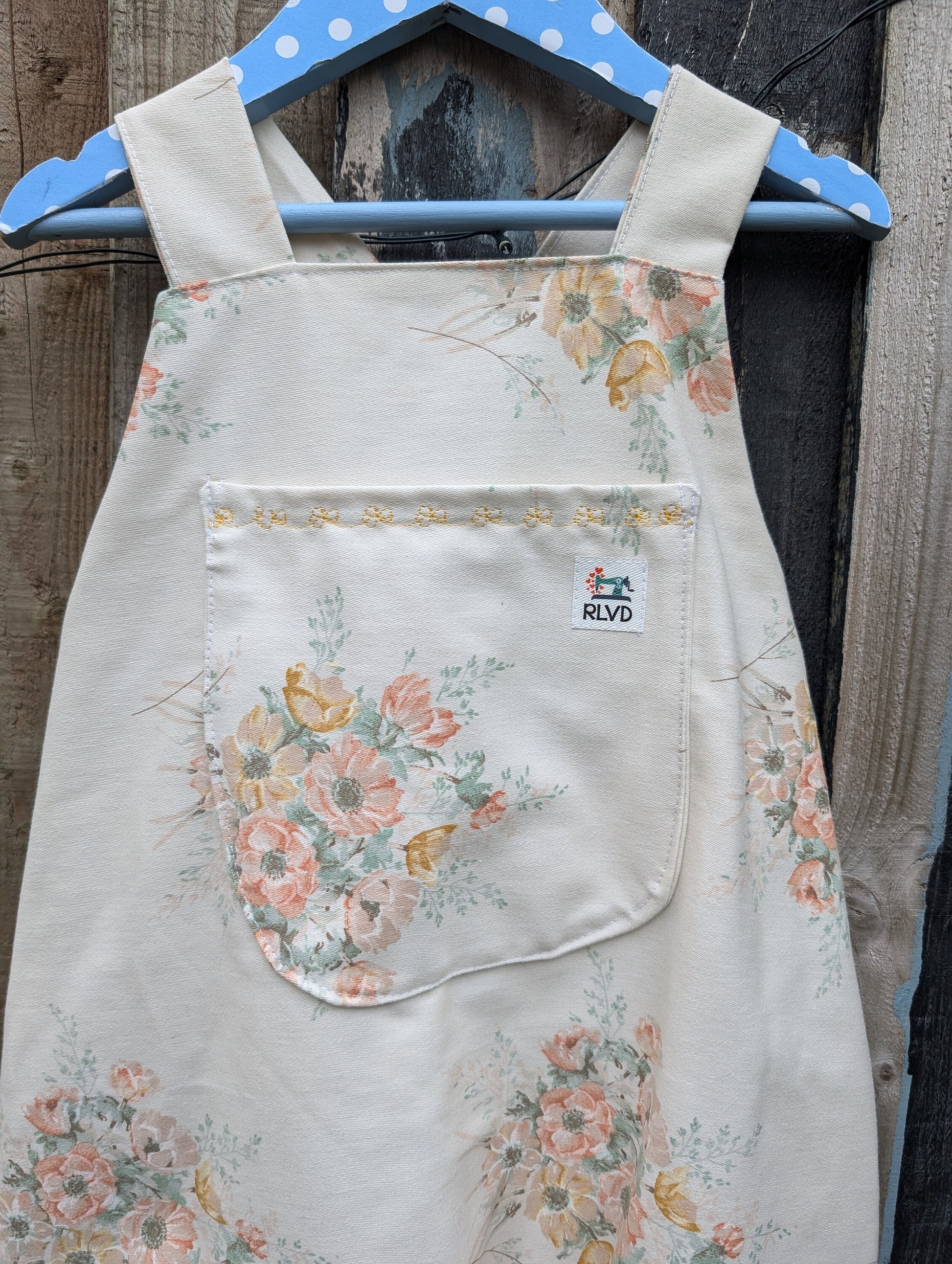 Child Dungarees, romper, age 4-5yrs, vintage floral