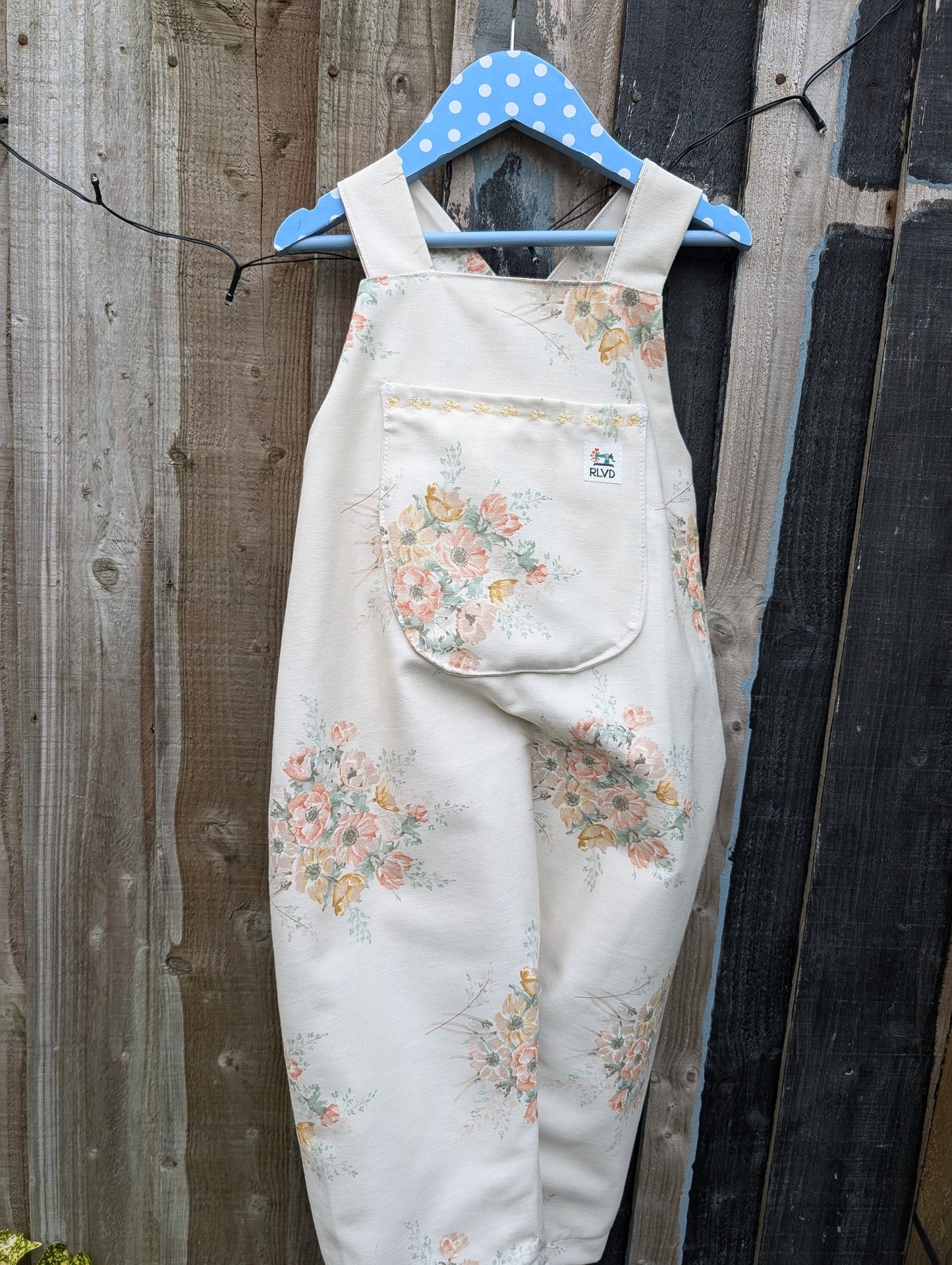 Child Dungarees, romper, age 4-5yrs, vintage floral