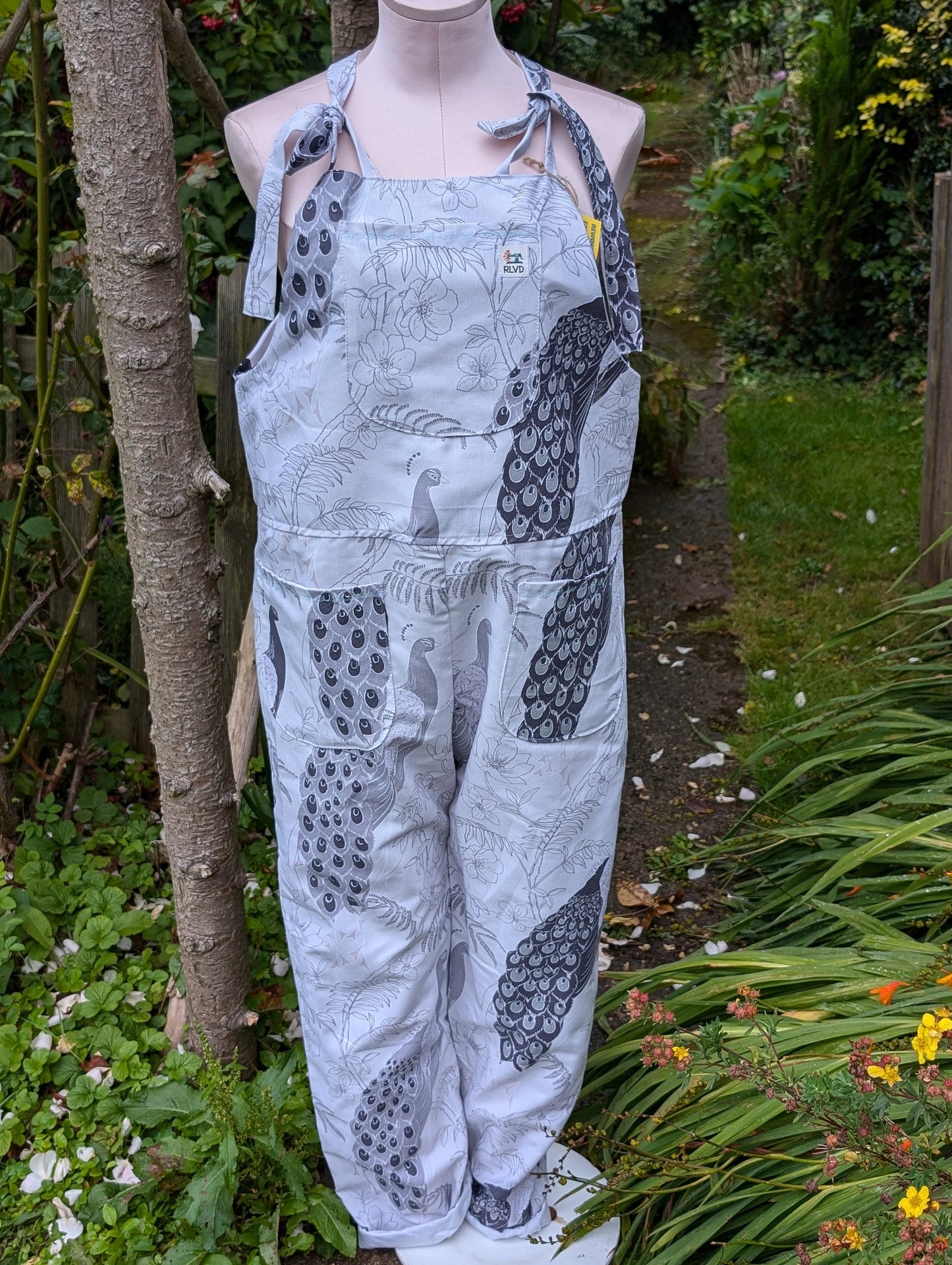 dungarees size 12, peacocks dungarees,cottage core Dungarees, pretty overalls.