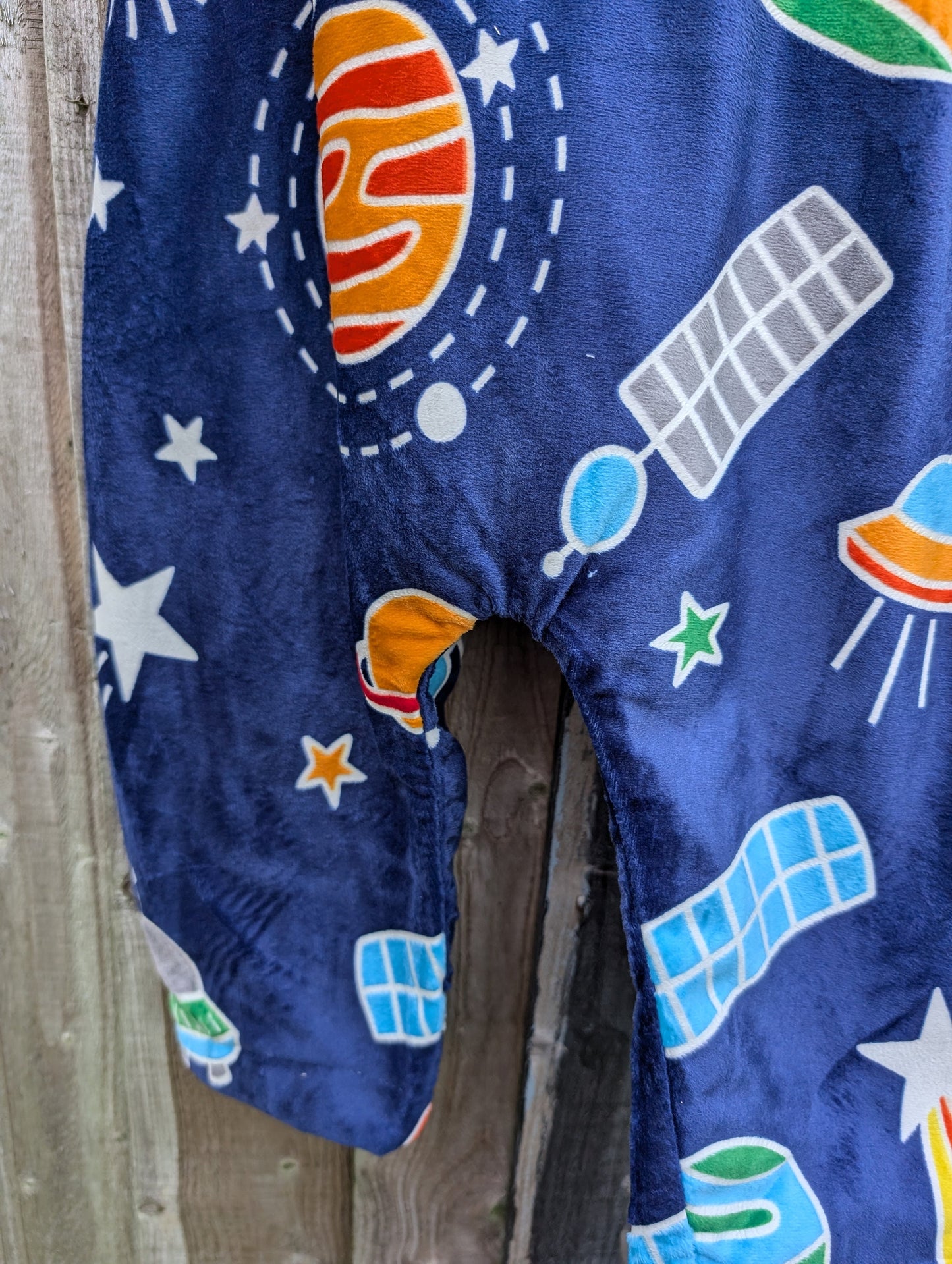 Child Dungarees, romper, age 2-3yrs, glow in the dark space