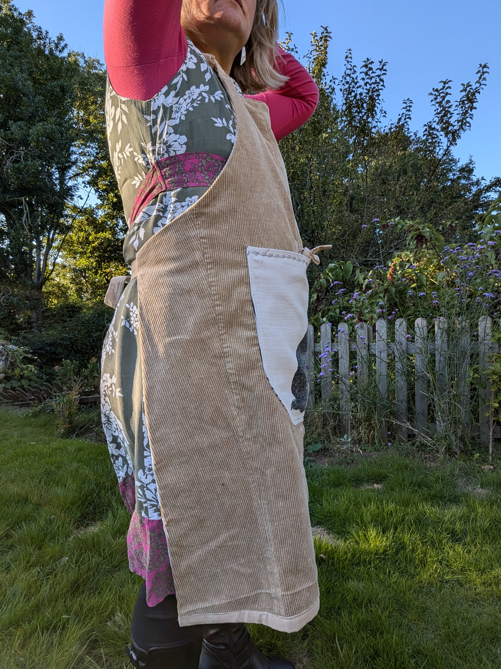 Apron, pinifore, cover-up, long apron, hare apron, gender neutral apron Reloveddesigns by Dawn