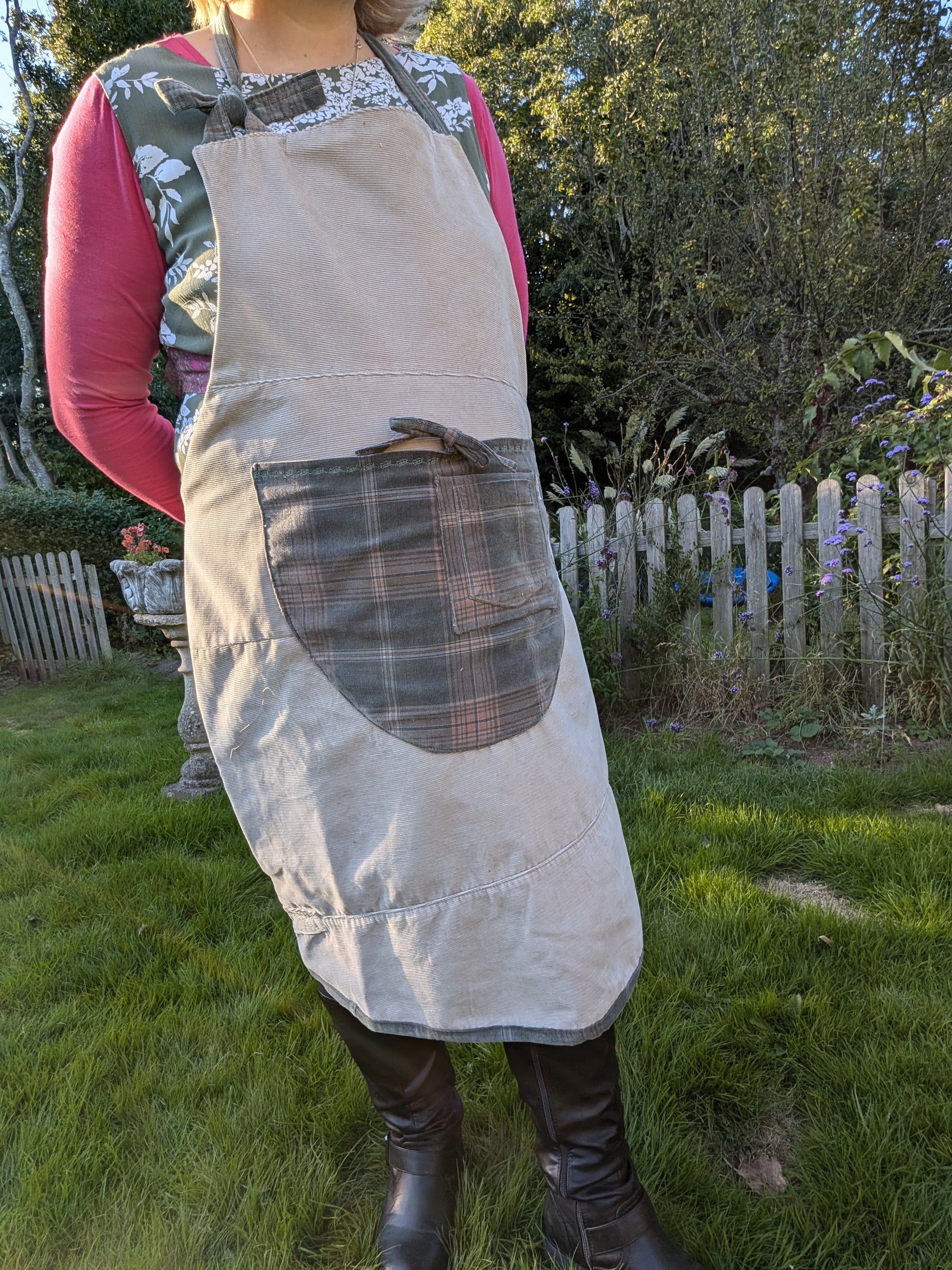 Apron, corduroy apron, cover-up, pinifore, gender neutral apron Reloveddesigns by Dawn