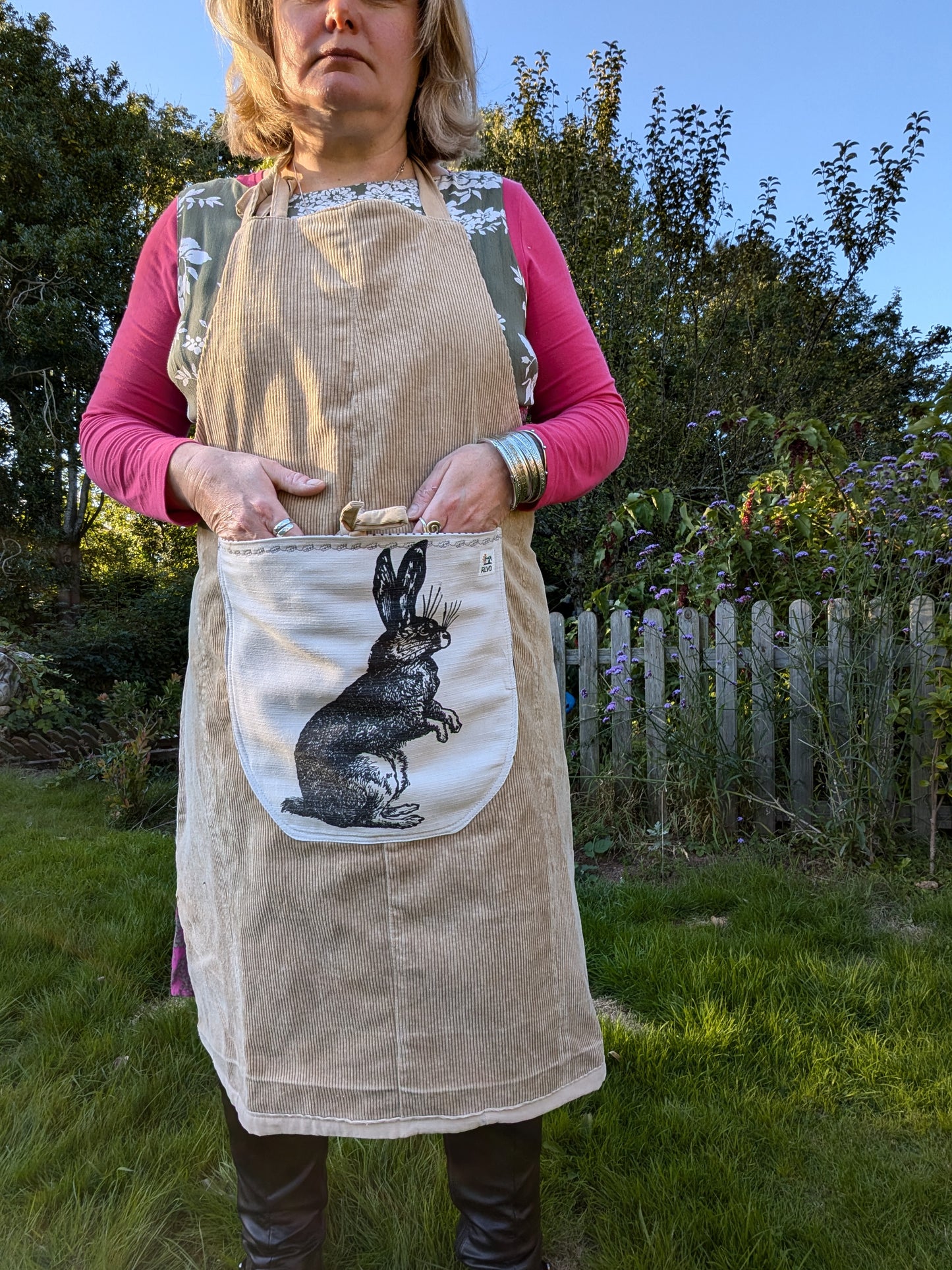 Apron, pinifore, cover-up, long apron, hare apron, gender neutral apron Reloveddesigns by Dawn